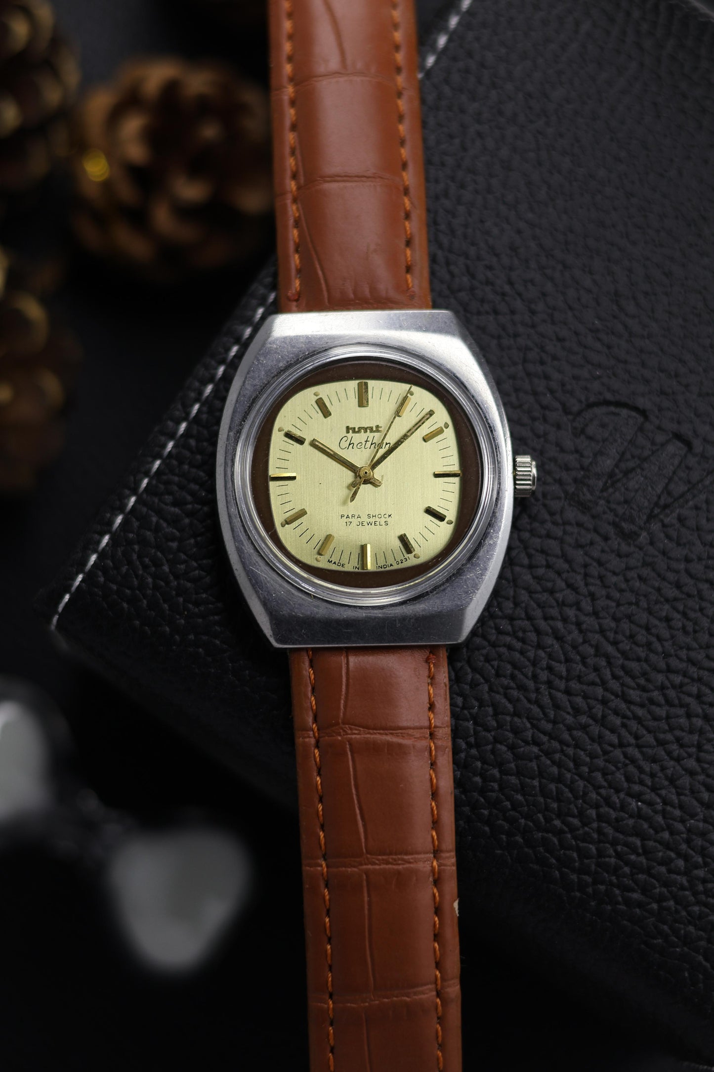 Vintage HMT Chethan Champagne TV Dial - in Original Condition - Mechanical Hand Winding Watch (Pre Owned) - A581