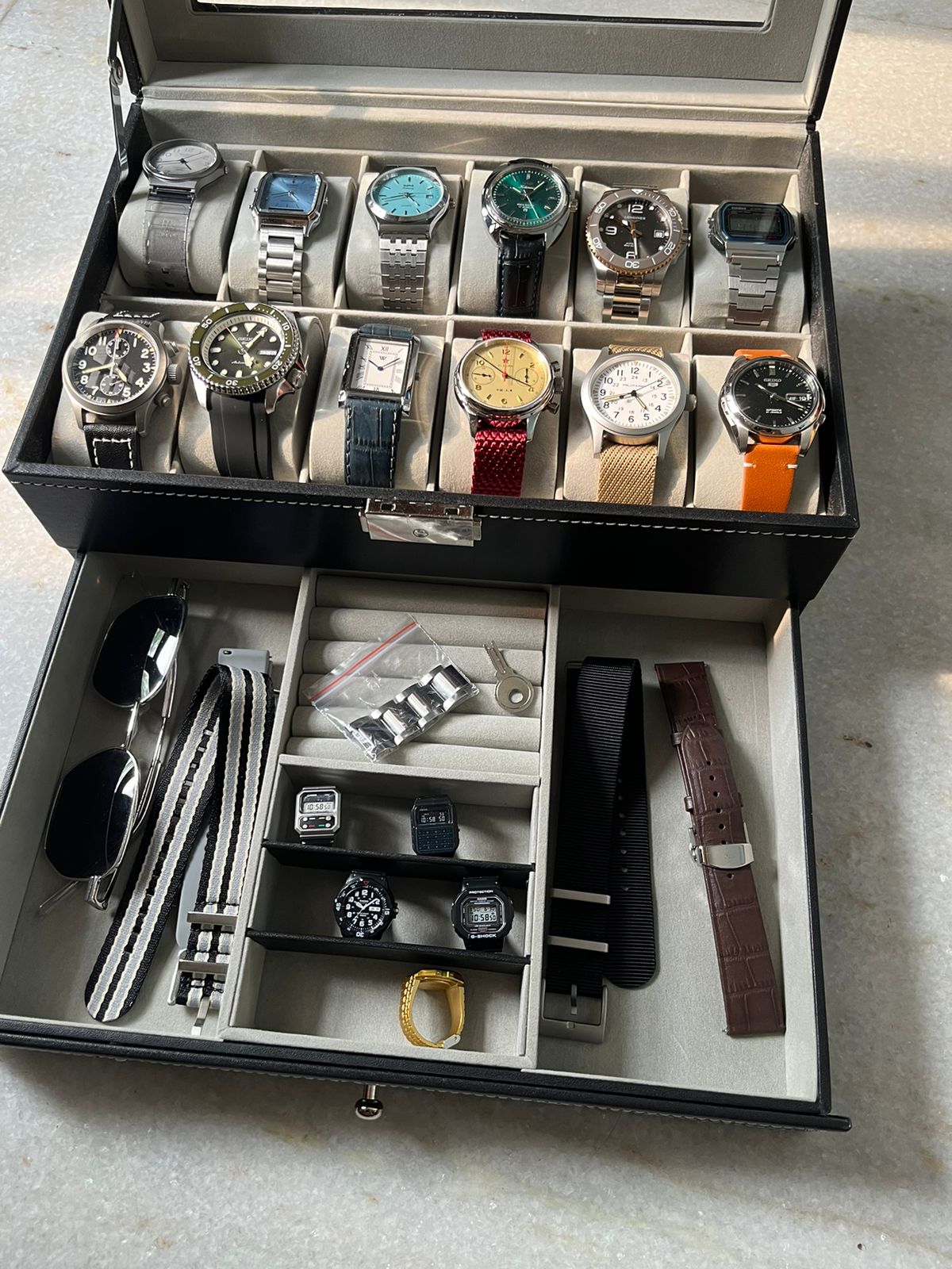 12 Slot with Drawer Watch Organiser / Storage Box