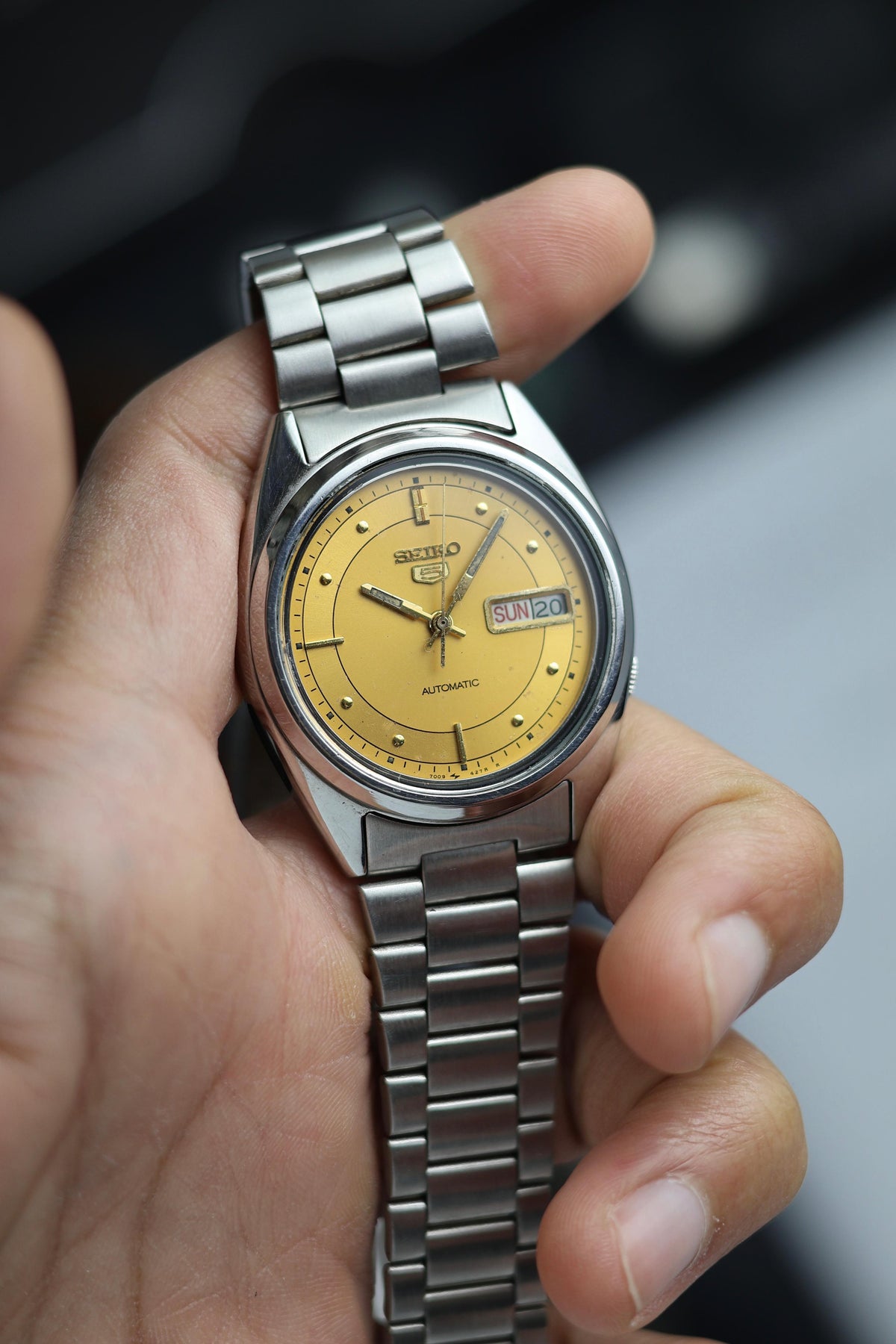 (Super Rare) 1992 Seiko 5 Gold Motif Dial - Automatic Vintage Watch (Pre Owned) - SE669