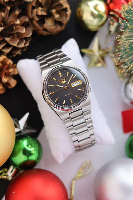 1982 Seiko 5 Black Dial - Automatic Watch (Pre Owned)