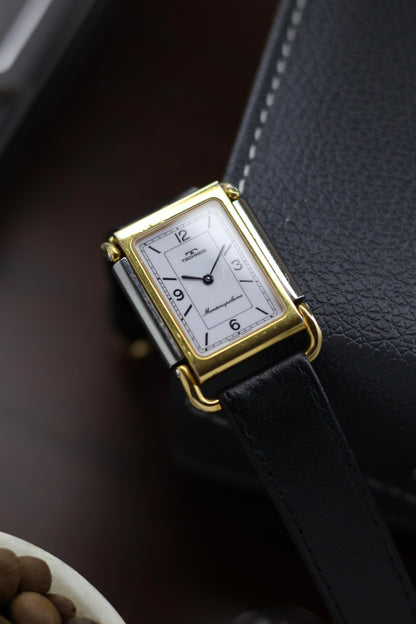 (Extremely Rare) TECHNOS SWISS Tank with Gold Plated Case - Swiss Vintage Watch (Pre Owned) - A231