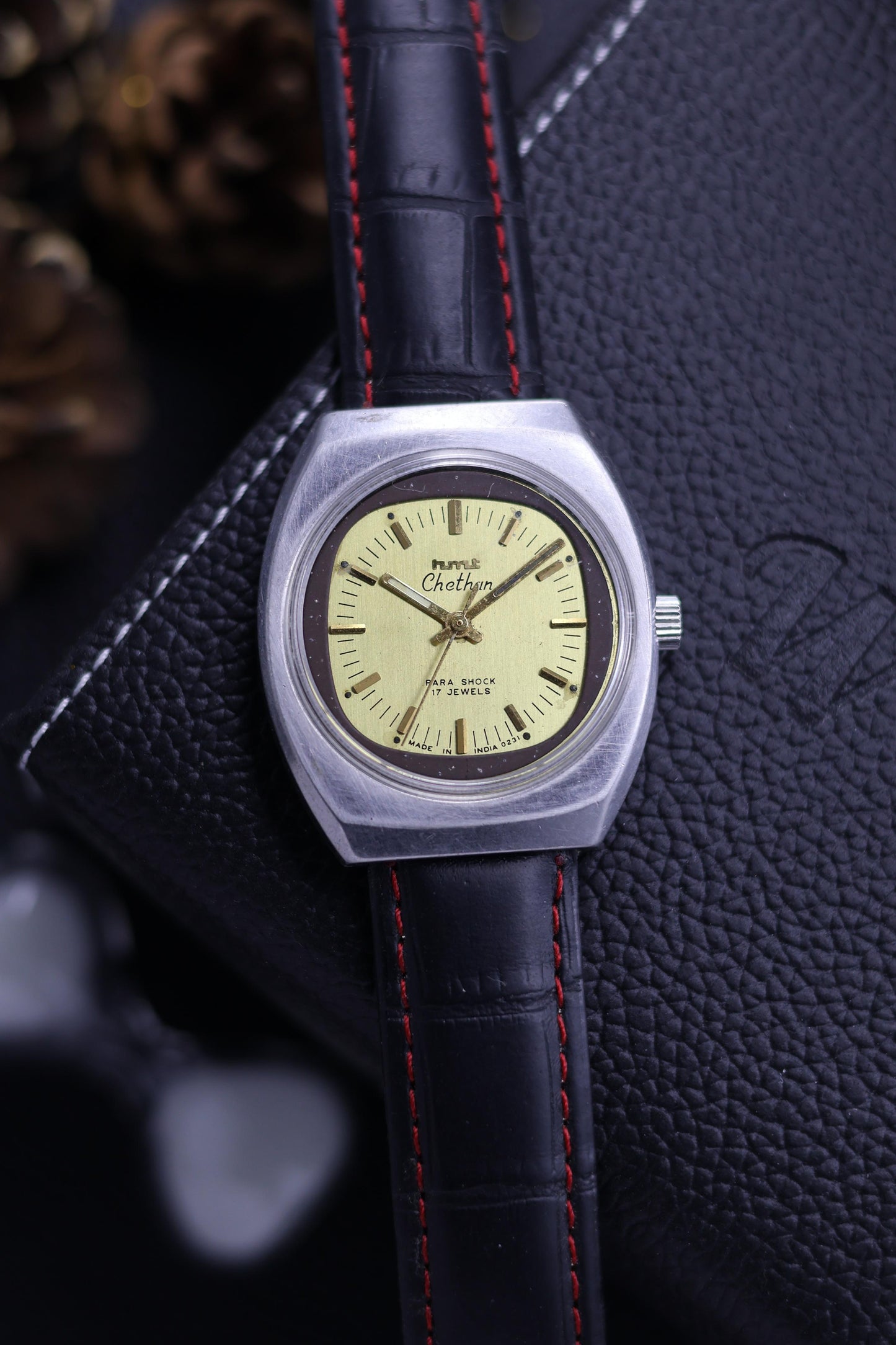 Vintage HMT Chethan Champagne TV Dial - in Original Condition - Mechanical Hand Winding Watch (Pre Owned) - A615