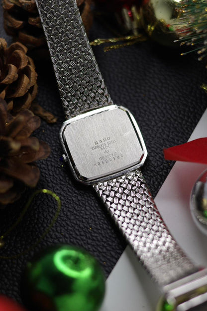 (Extremely Rare) RADO Elegance Square Dial with Integrated Woven Milanese Bracelet - Swiss Vintage Watch (Pre Owned) - SE400
