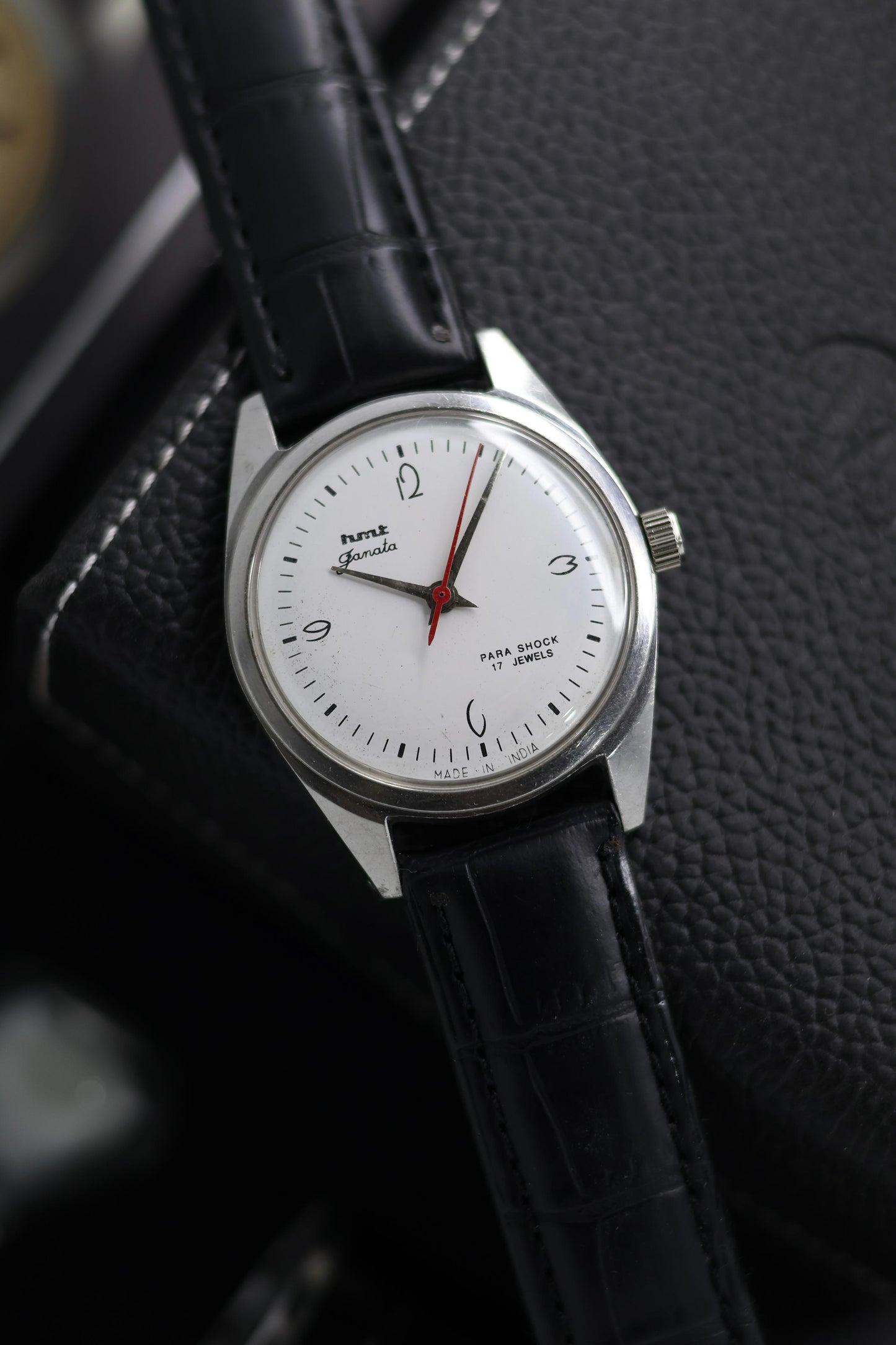 (Super Rare) Vintage HMT Janata White Art Deco Dial - in Original Condition - Mechanical Hand Winding Watch (Pre Owned) - SE534