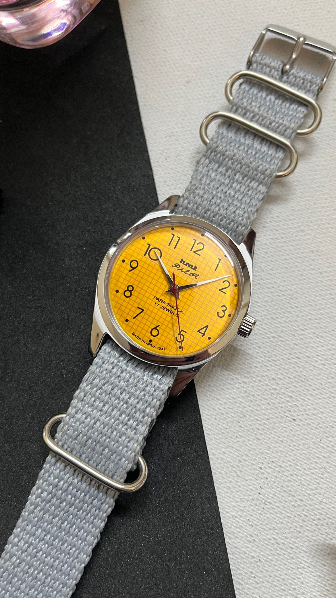 HMT Pilot Graph Dial- YELLOW