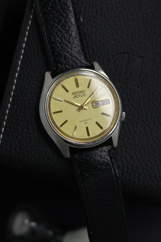 (JDM - Extremely Rare) 1980 Seiko ACTUS Champagne Dial with Japanese Kanji Datewheel - Automatic Vintage Watch (Pre Owned) - SE789