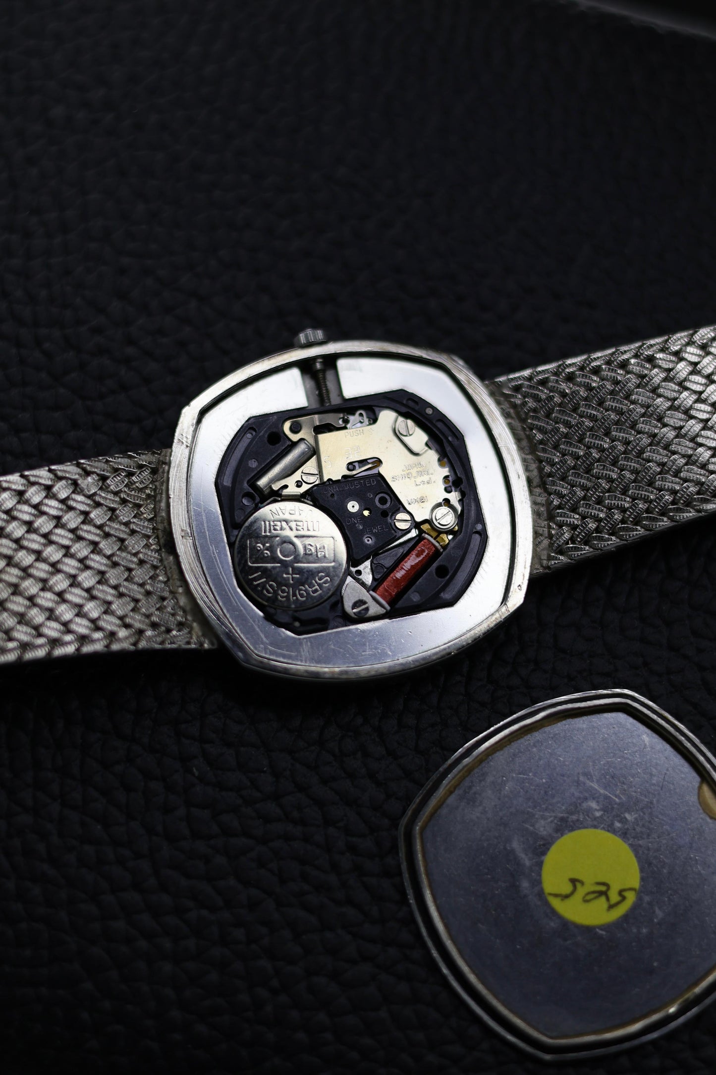 (Extremely Rare) Nivada Grenchen TV Dial with PALLADIUM Plated Case & Integrated Woven Milanese Bracelet - Swiss Vintage Watch (Pre Owned) - SE642