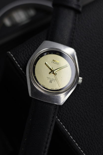 (Super Rare) Vintage HMT Chetak Champagne Dial - in Original Condition - Mechanical Hand Winding Watch (Pre Owned) - SE887