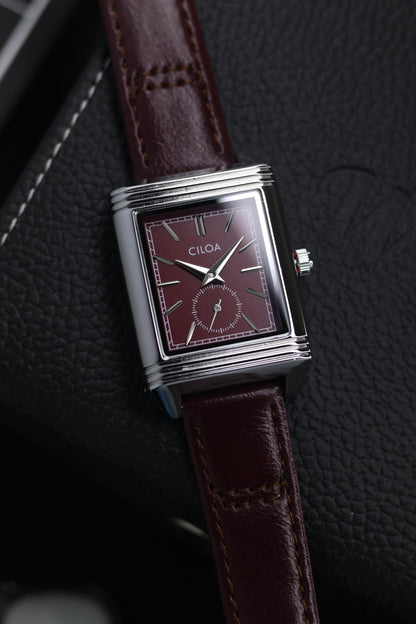 CILOA TANK Maroon Dial Watch with Small Seconds - READY TO SHIP (IMPORTED)