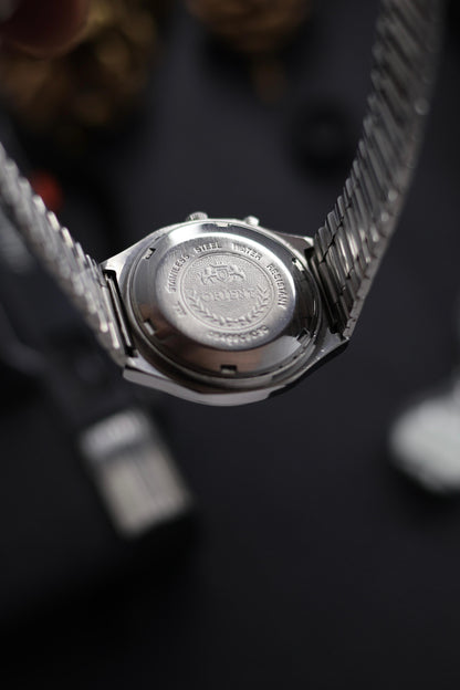 (Super Rare) Orient Tri-Star Crystal Champagne Micro Snakeskin Pattern TV Dial - Automatic Vintage Watch (Pre Owned) - SE553