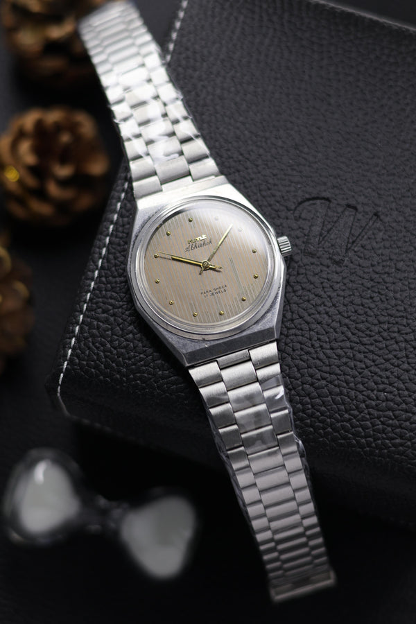 (Super Rare) Vintage HMT Abhishek Grey Motif Dial - in Original Condition - Mechanical Hand Winding Watch (Pre Owned) - A655