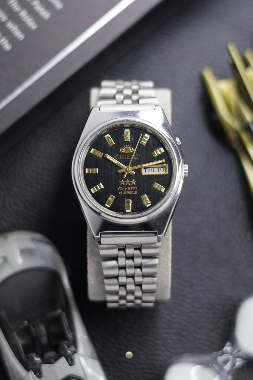 Orient Tri-Star Crystal Black Motif Dial - Automatic Vintage Watch (Pre Owned) - SE497