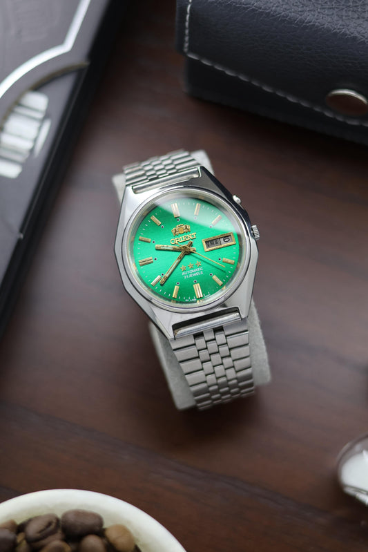 (Extremely Rare) Orient Tri-Star Crystal Green Dial - Automatic Vintage Watch (Pre Owned) - A391
