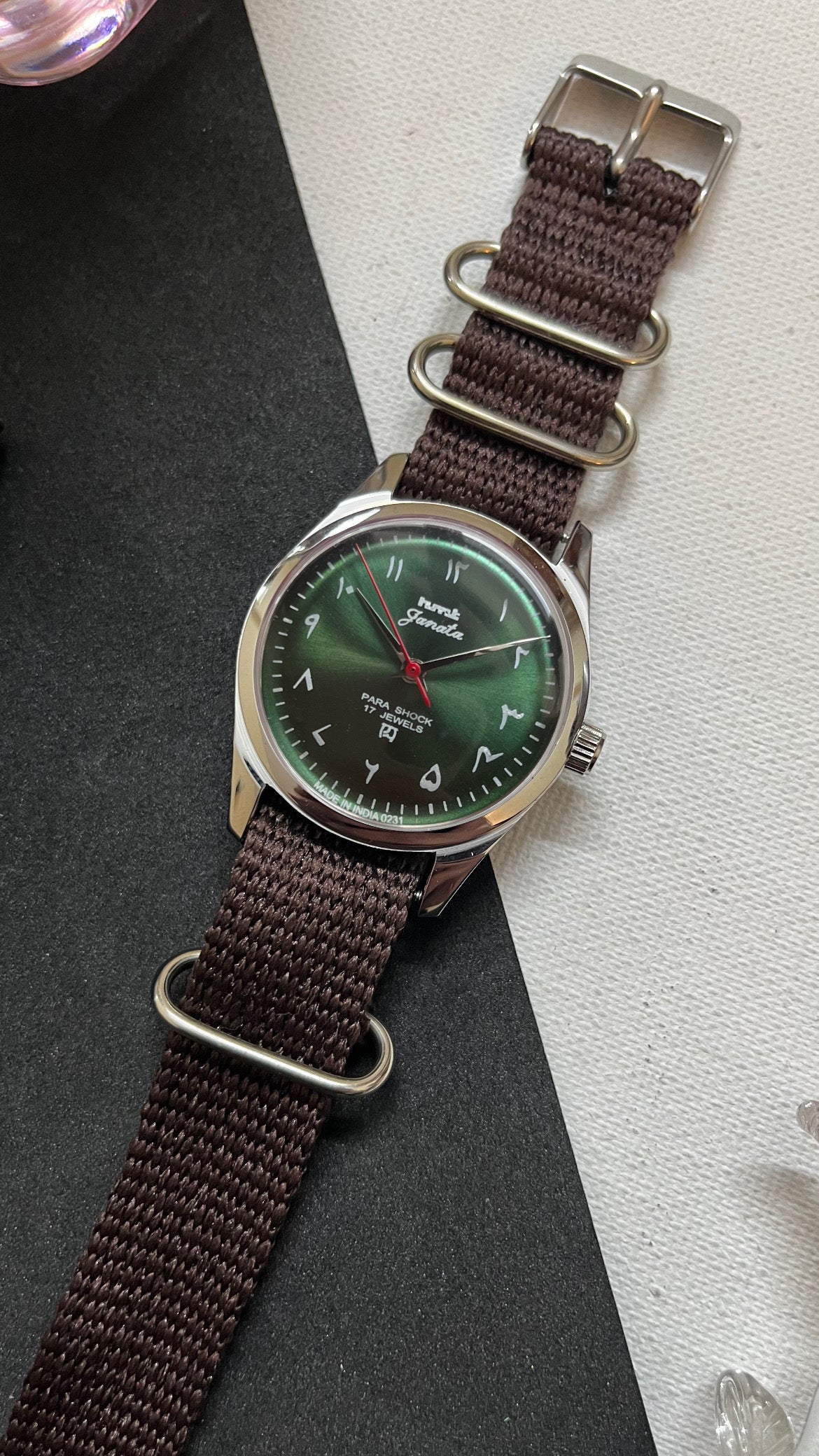 HMT Janata - SUNBURST ARABIC GREEN Dial