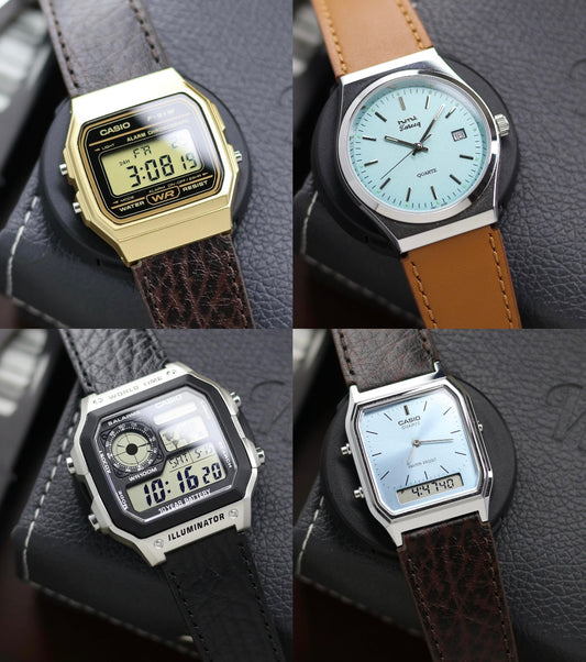 Premium Fitted 18mm Quick-Release Leather Strap + FREE Strap Tool!