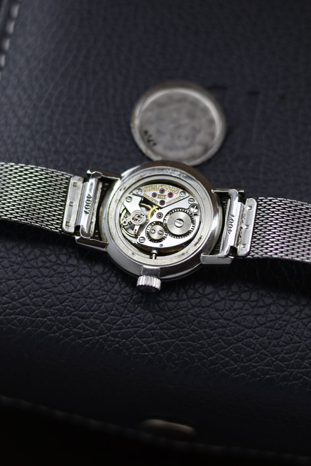 (Extremely Rare) LONGINES Ladies 17J Mechanical Hand-Winding Silver Dial with Integrated Mesh Bracelet - Swiss Vintage Watch (Pre Owned) - SE526