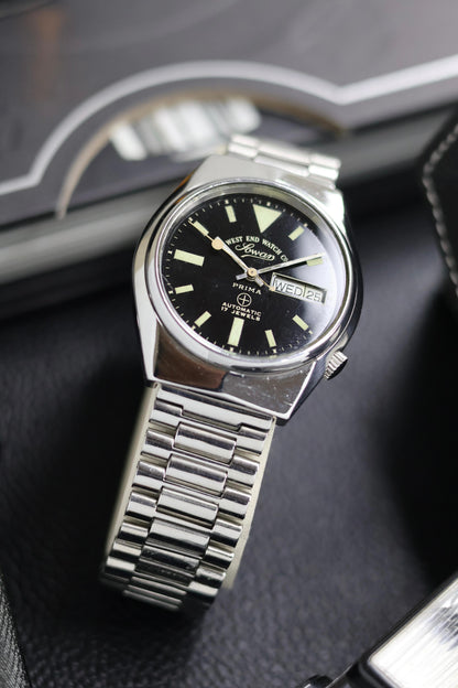(Super Rare) West End Watch Co. SOWAR PRIMA Black Dial - Automatic Swiss Vintage Watch (Pre Owned) - SE987