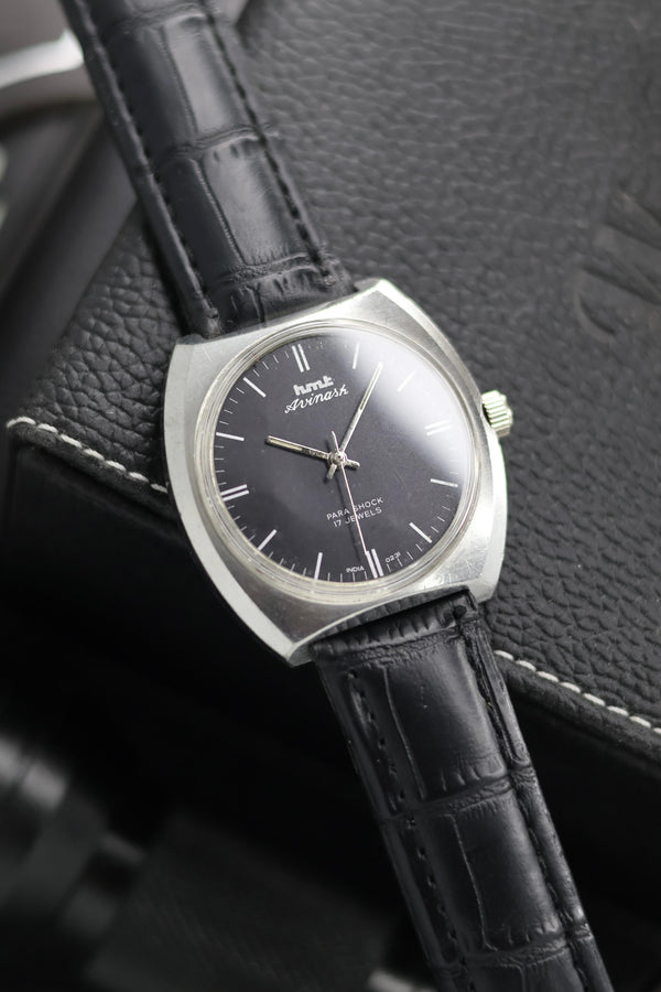 (Super Rare) Vintage HMT Avinash Black Dial - in Original Condition - Mechanical Hand Winding Watch (Pre Owned) - SE653