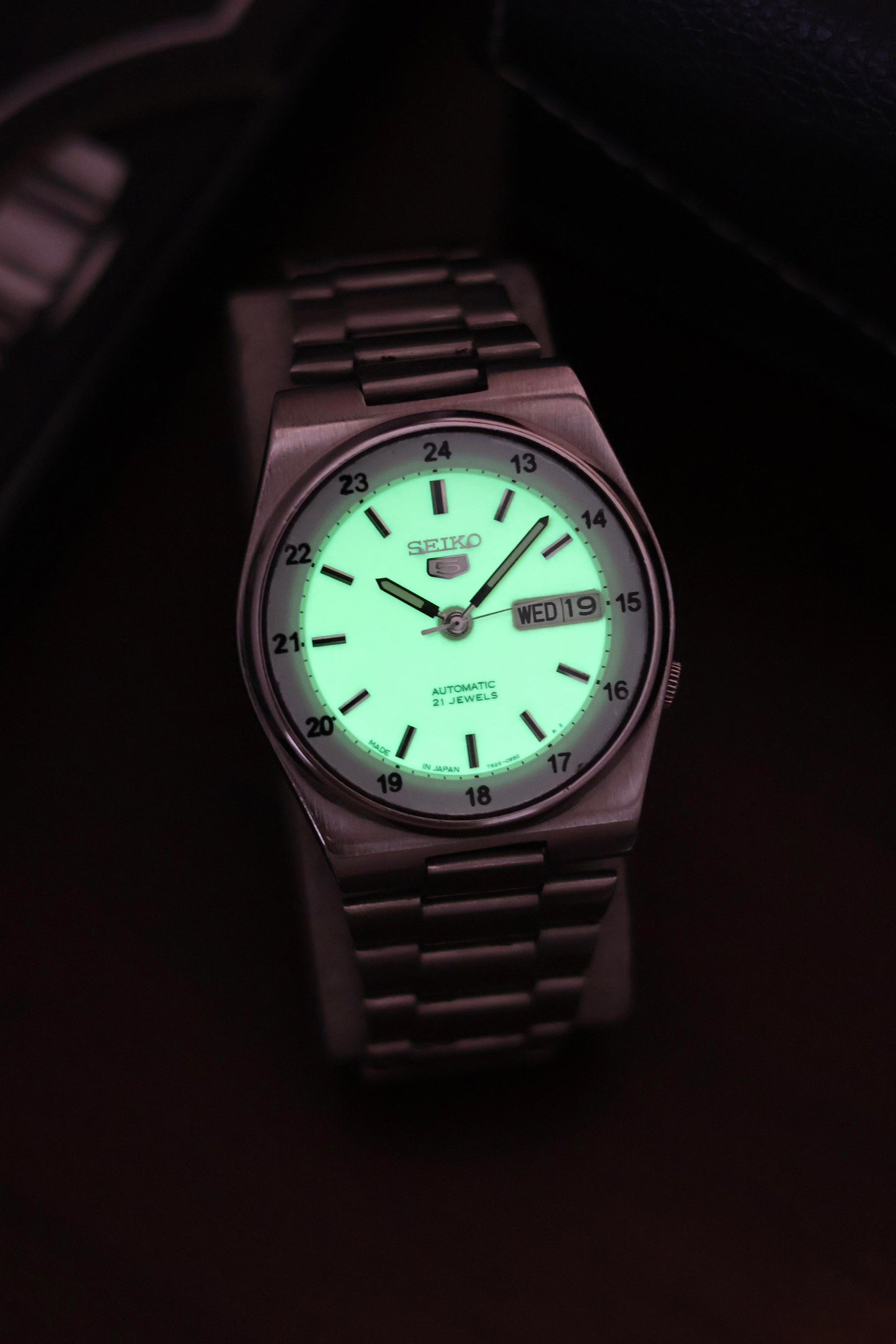 Seiko 5 Railway Time Lume Dial with Glass Back - Automatic Vintage Watch (Pre Owned) - A358