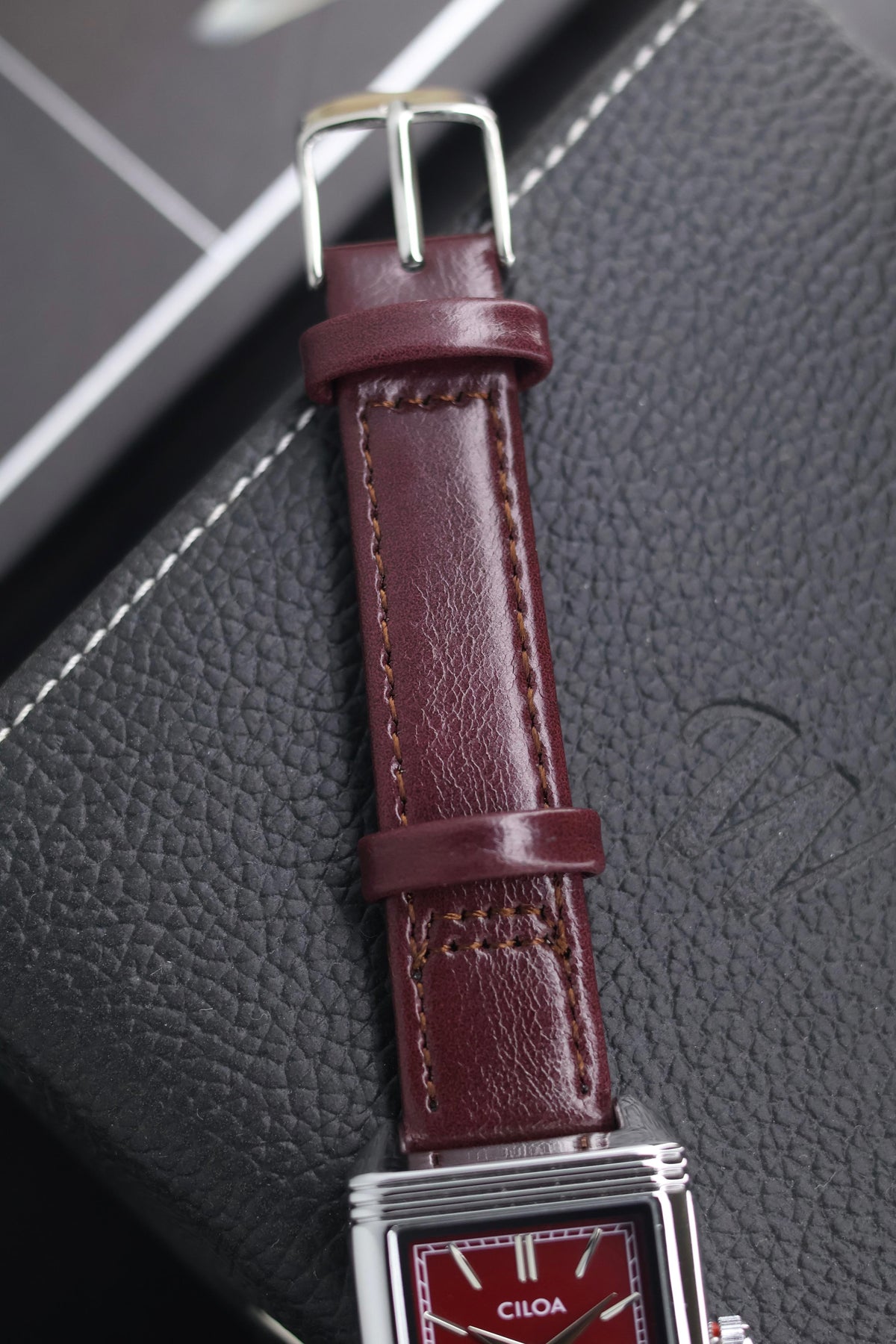 CILOA TANK Maroon Dial Watch with Small Seconds - READY TO SHIP (IMPORTED)