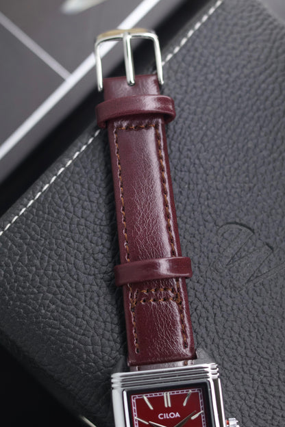 CILOA TANK Maroon Dial Watch with Small Seconds - READY TO SHIP (IMPORTED)