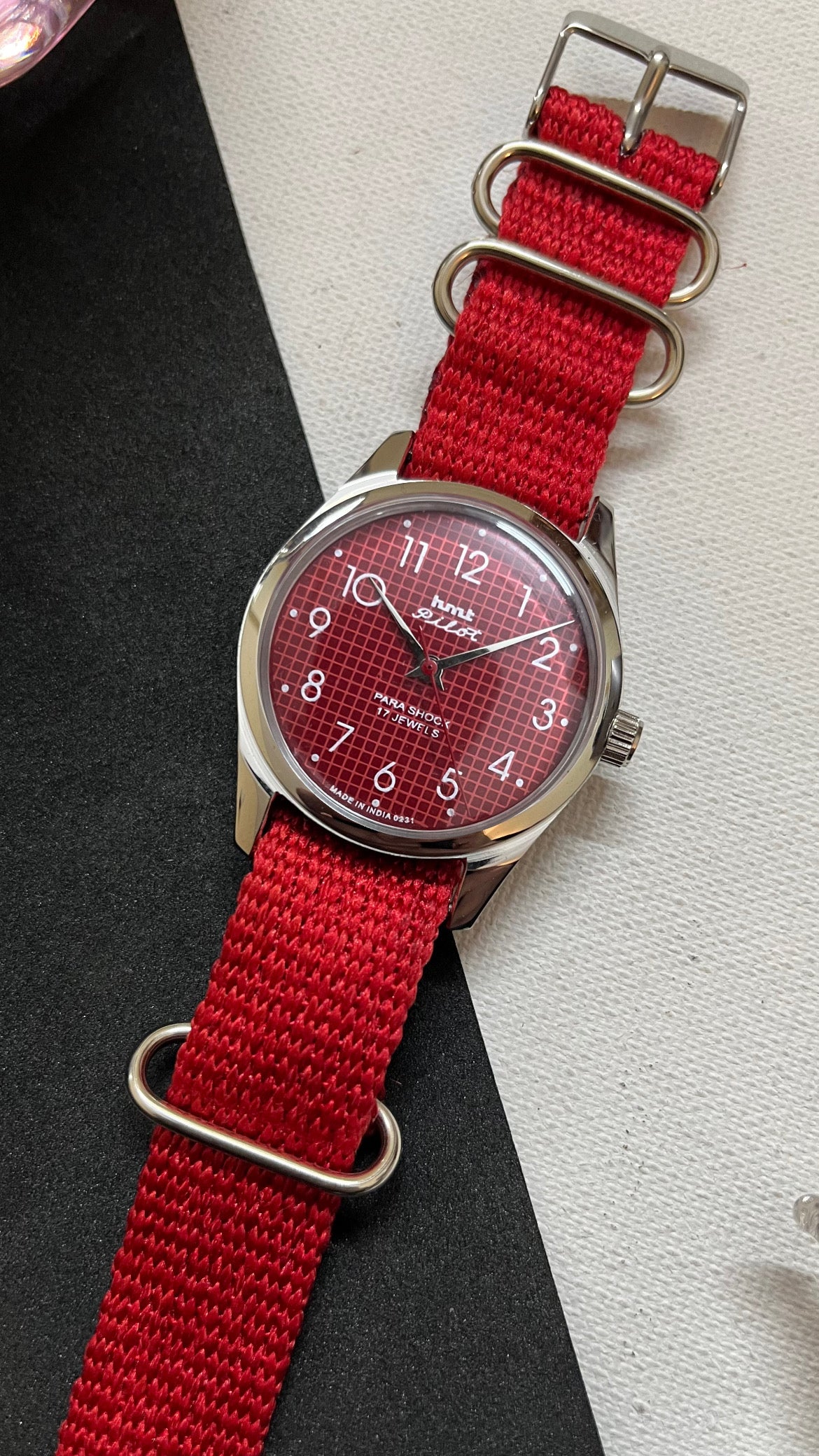 HMT Pilot Graph Dial - RED