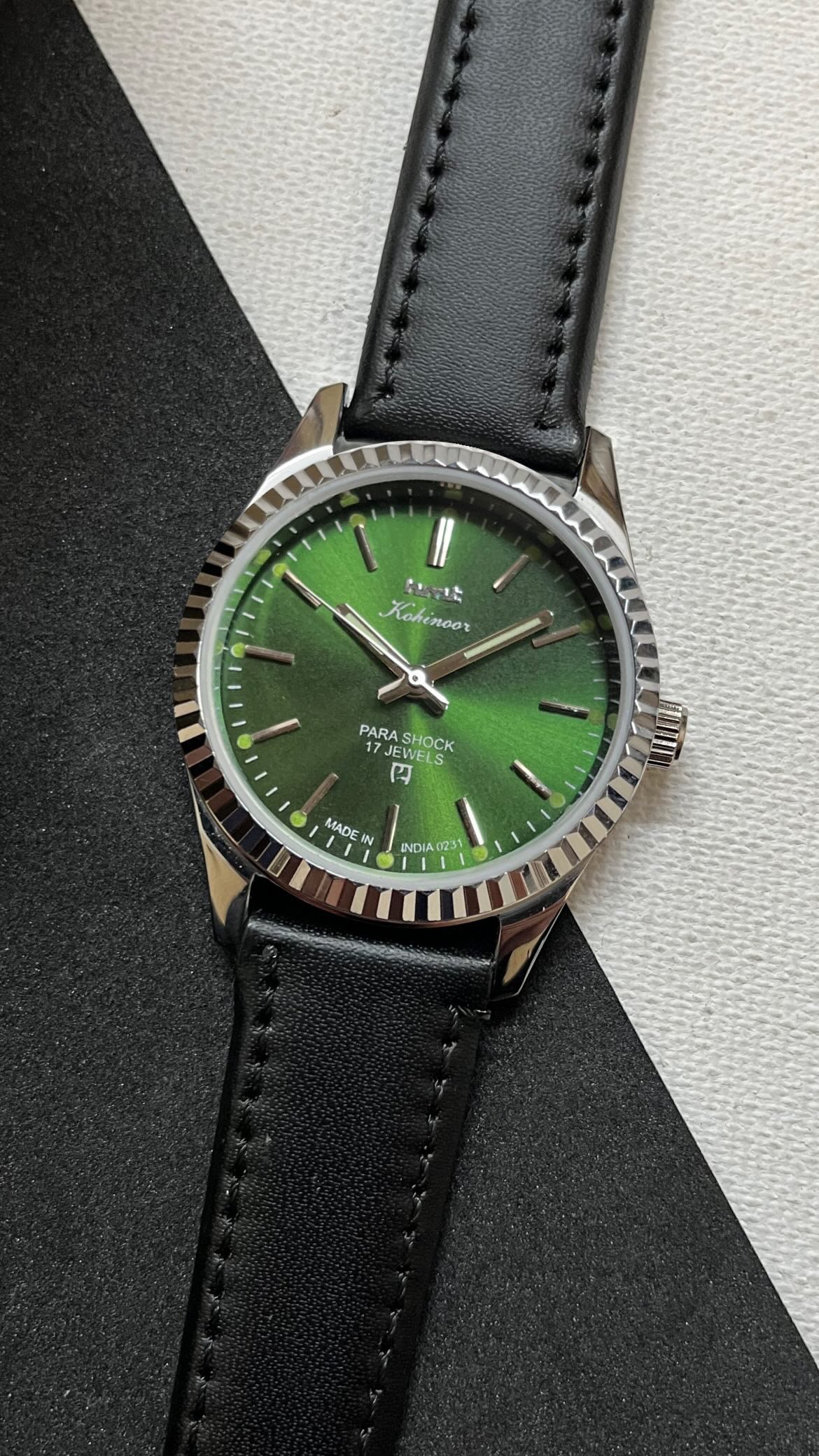 Fluted HMT Kohinoor - GREEN SUNBURST