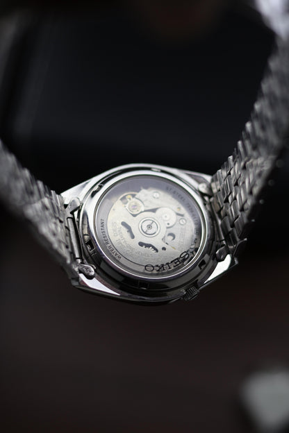Seiko 5 Black Opaline Dial with Glass Back - Automatic Vintage Watch (Pre Owned) - A355