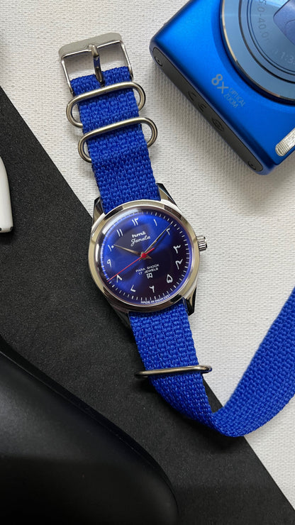 HMT Janata - SUNBURST ARABIC BLUE Dial