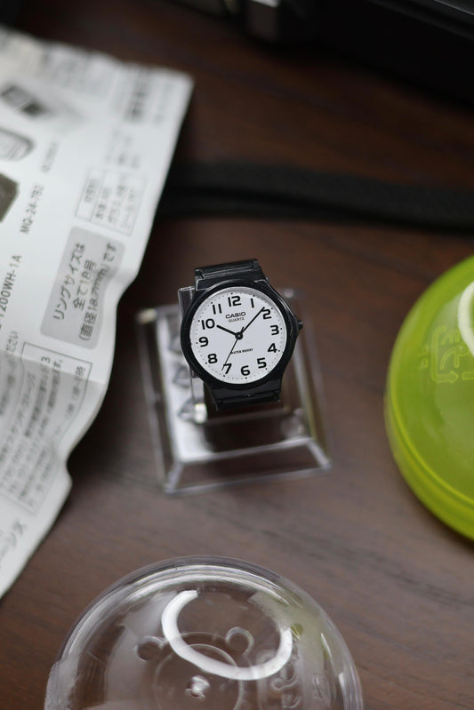 CASIO JAPANESE GACHA RING - MQ-24-7B2 - (Super Rare JDM Collectible) - Full Kit with Stand & Capsule