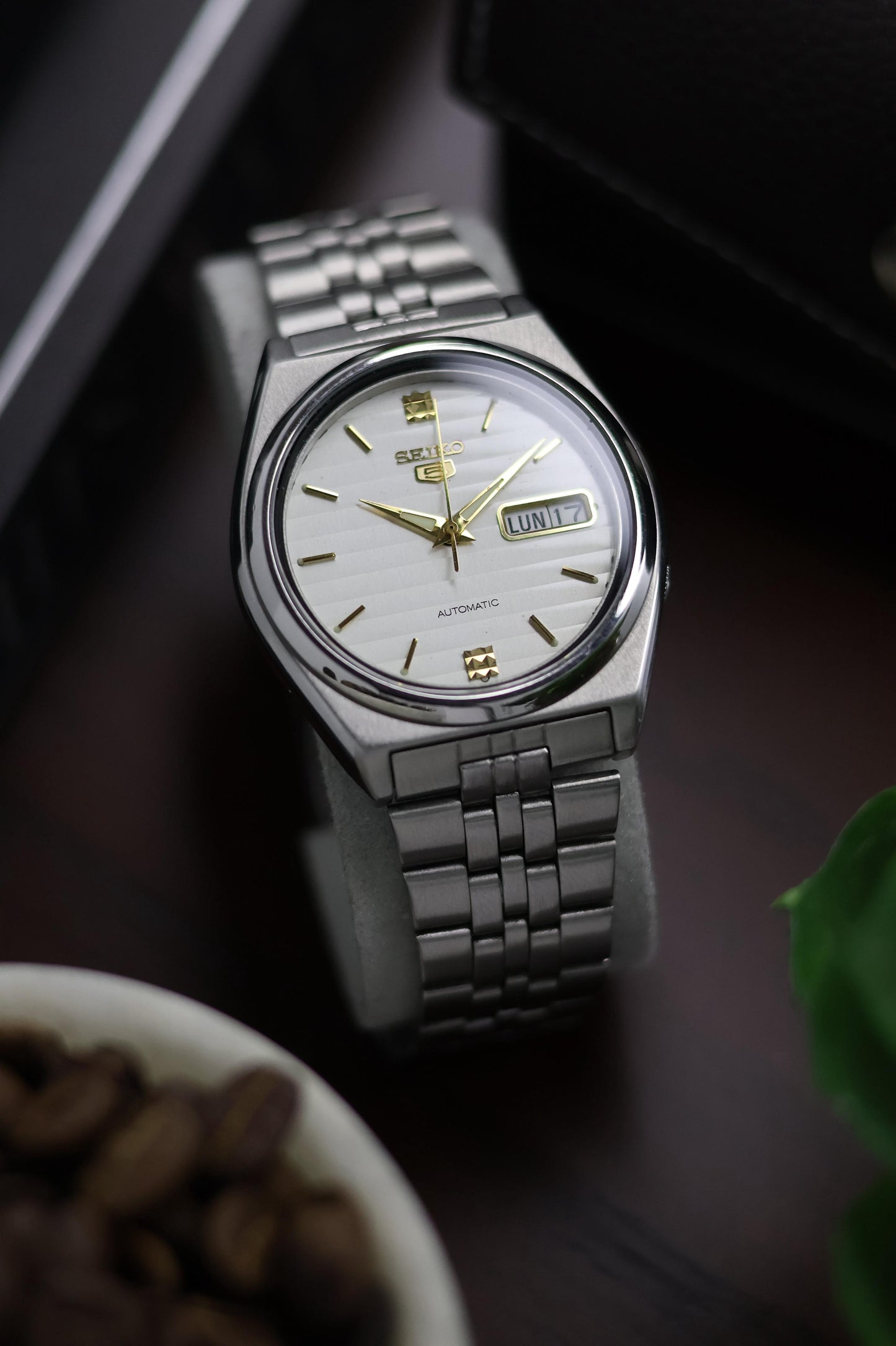 Seiko 5 - White Dial with Glass Back - Automatic Watch (Pre Owned)