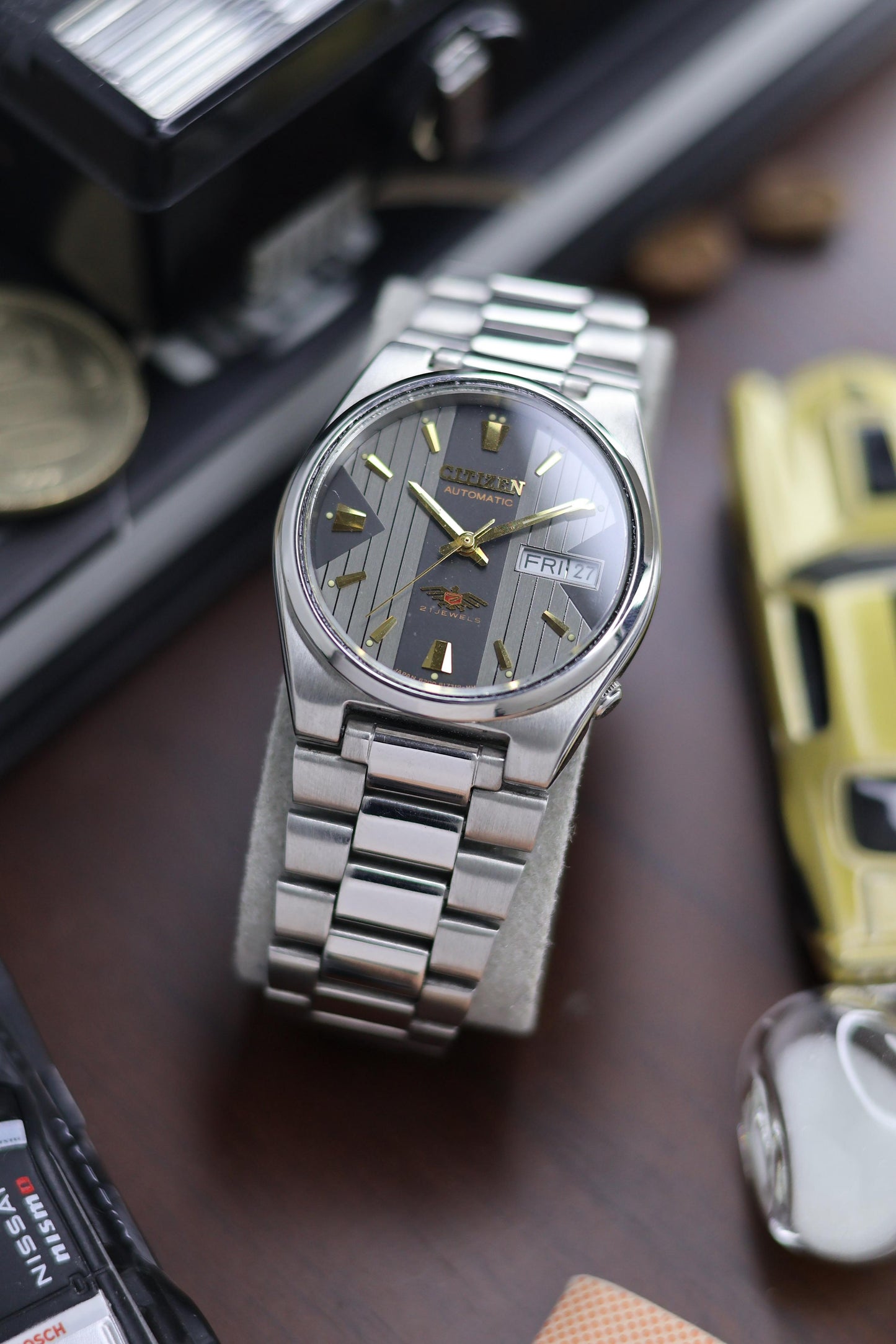 (Super Rare) Citizen Eagle 7 Black/Grey Motif Dial - Automatic Vintage Watch (Pre Owned) - SE513