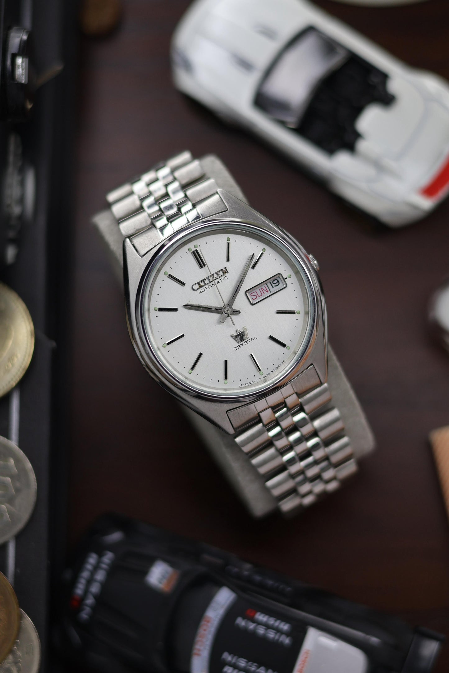 (Super Rare) Citizen Automatic Crystal 7 White Dial with Jubilee Bracelet - Automatic Vintage Watch (Pre Owned) - SE523