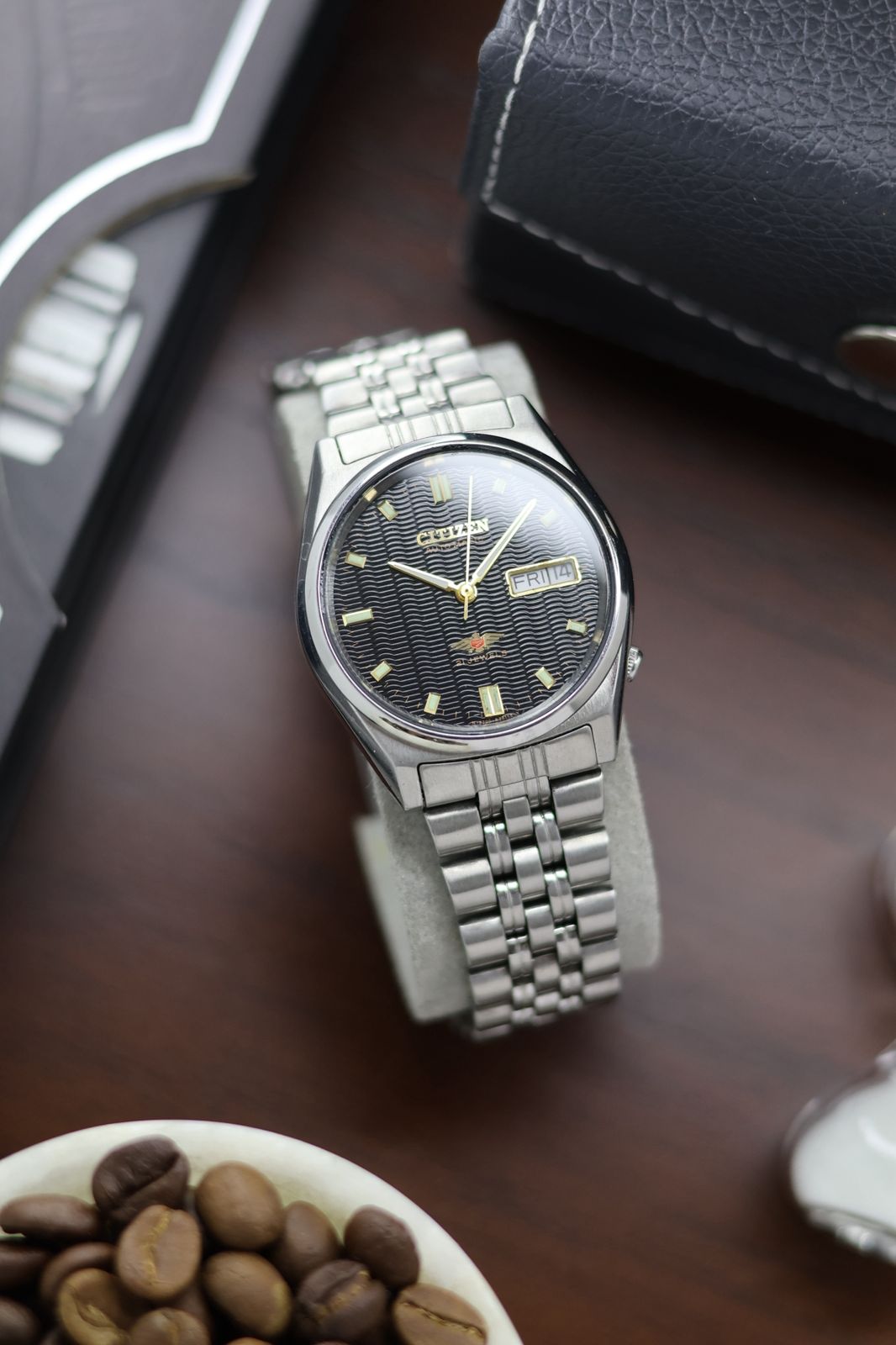 (Super Rare) Citizen Eagle 7 Black Guilloche Dial - Automatic Vintage Watch (Pre Owned) - SE432