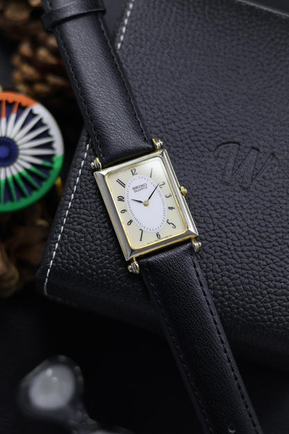 (JDM - Extremely Rare) 1988 Seiko Tank Art Deco Enamel Dial - Quartz Vintage Watch (Pre Owned) - SE633