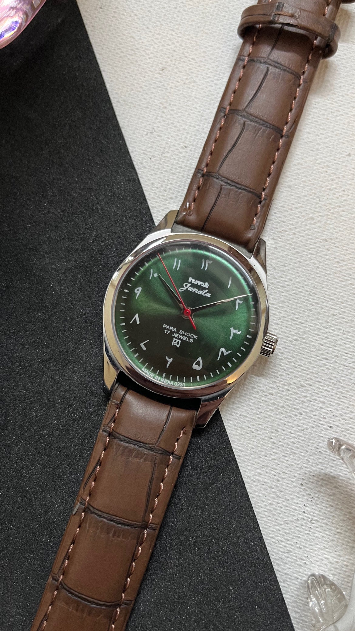 HMT Janata - SUNBURST ARABIC GREEN Dial