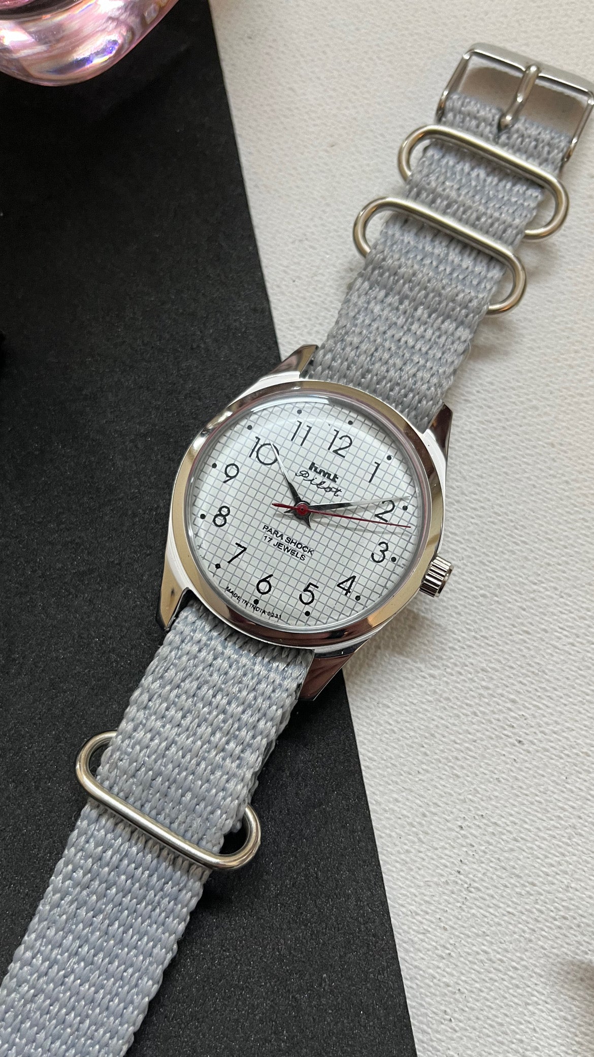 HMT Pilot Graph Dial- White