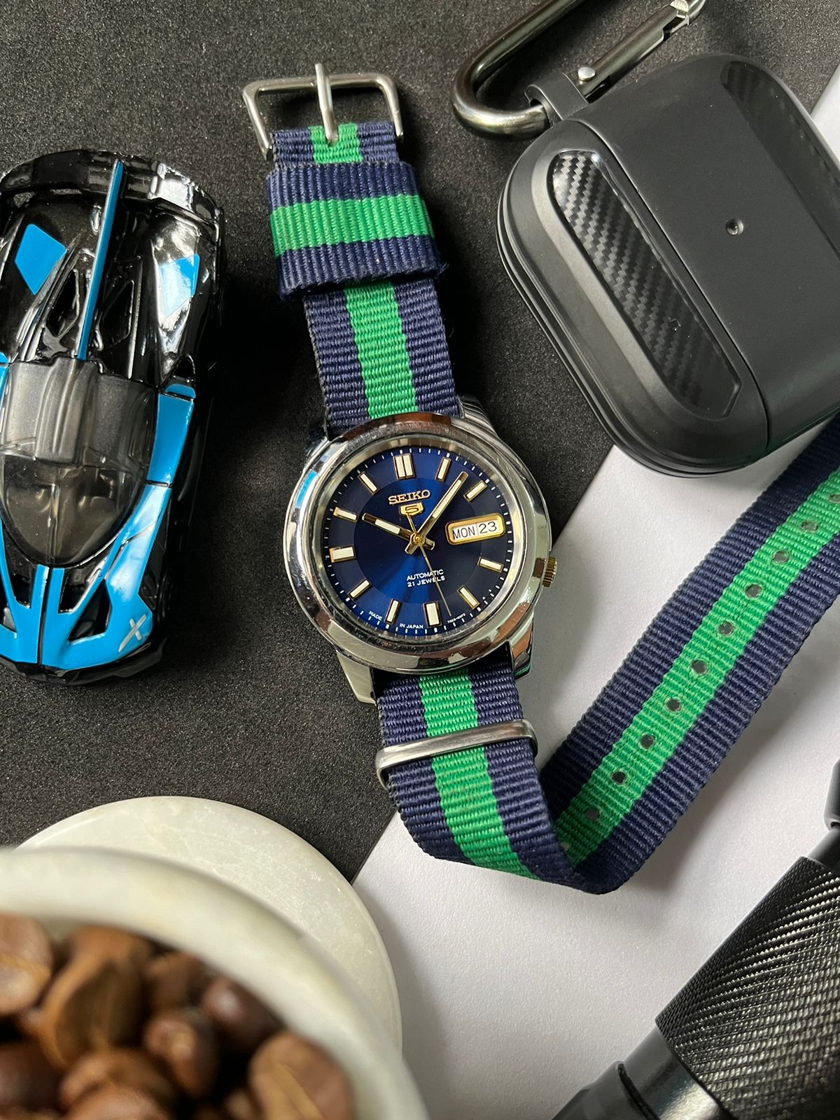 Seiko 5 Blue Dial with Glass Back (Pre Owned)