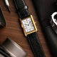 The S23 - WHITE (Golden Case) - Slim Tank Style Watch - by Watchtopia