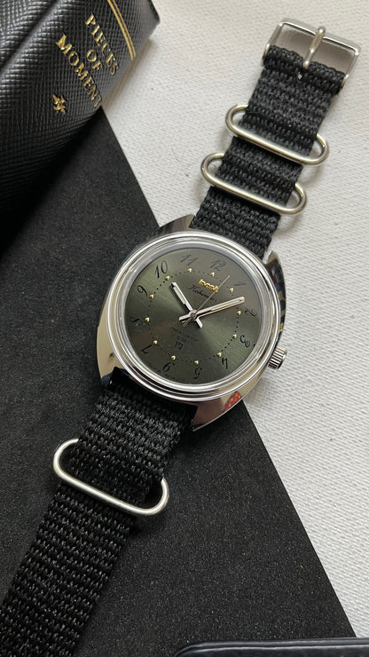 HMT Kohinoor - OLIVE GREEN 'Drunken Numbers'