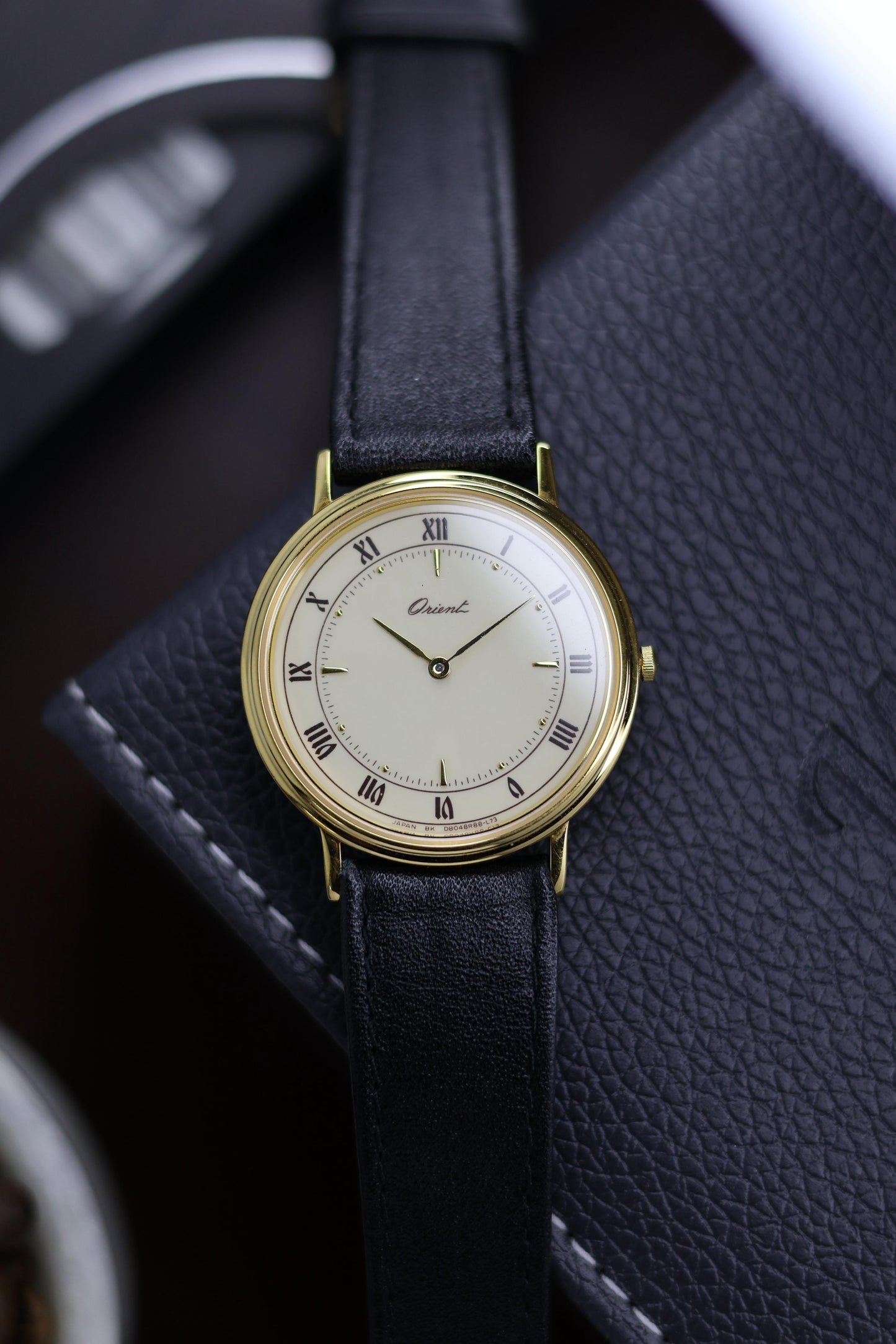 (JDM - Extremely Rare) NOS Orient Quartz Enamel Dial with 22K Gold Plated Case - Vintage Watch (Pre Owned)