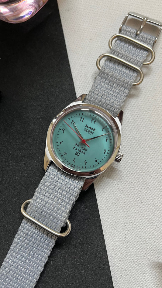 HMT Janata Devanagri - TIFFANY BLUE Dial