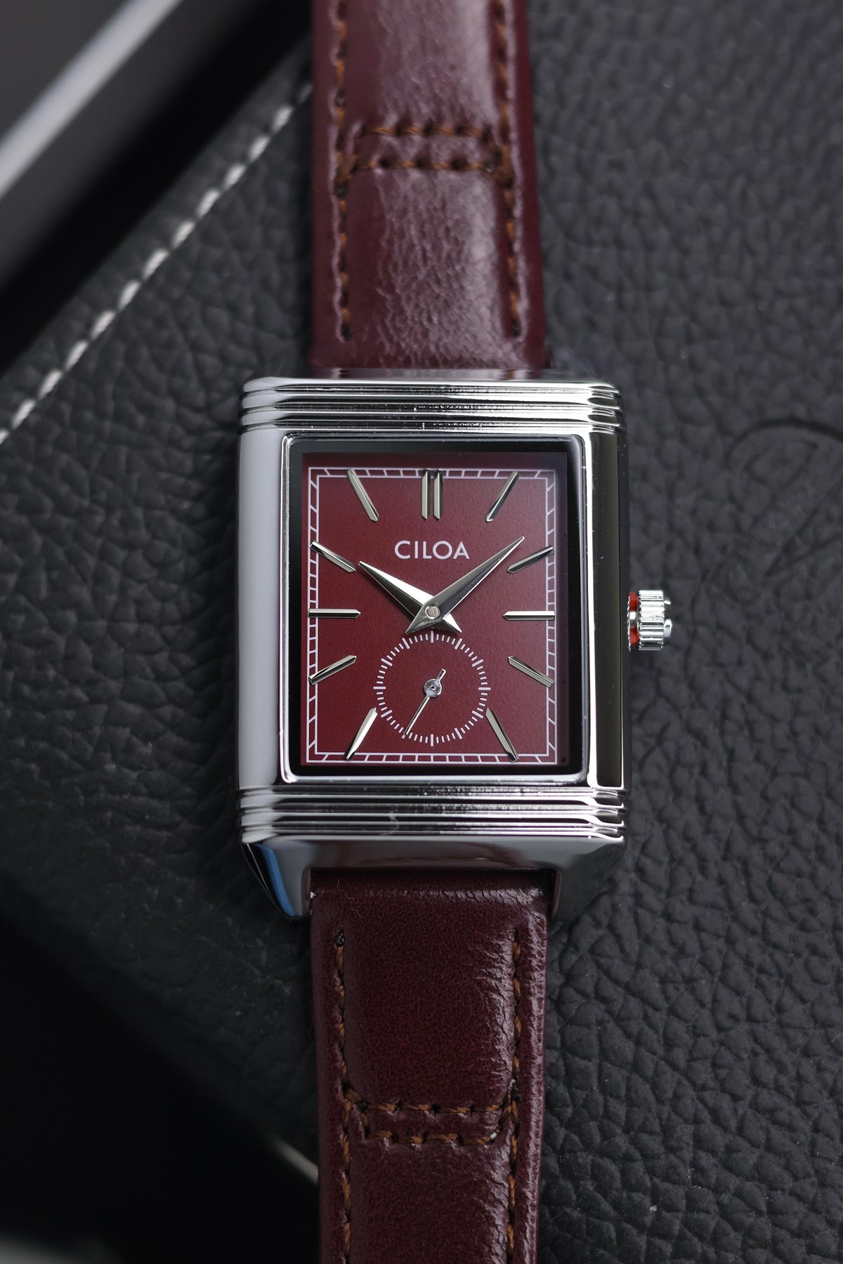 CILOA TANK Maroon Dial Watch with Small Seconds - READY TO SHIP (IMPORTED)