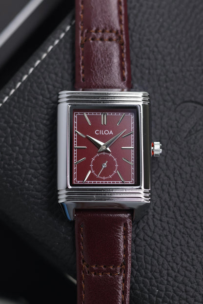 CILOA TANK Maroon Dial Watch with Small Seconds - READY TO SHIP (IMPORTED)