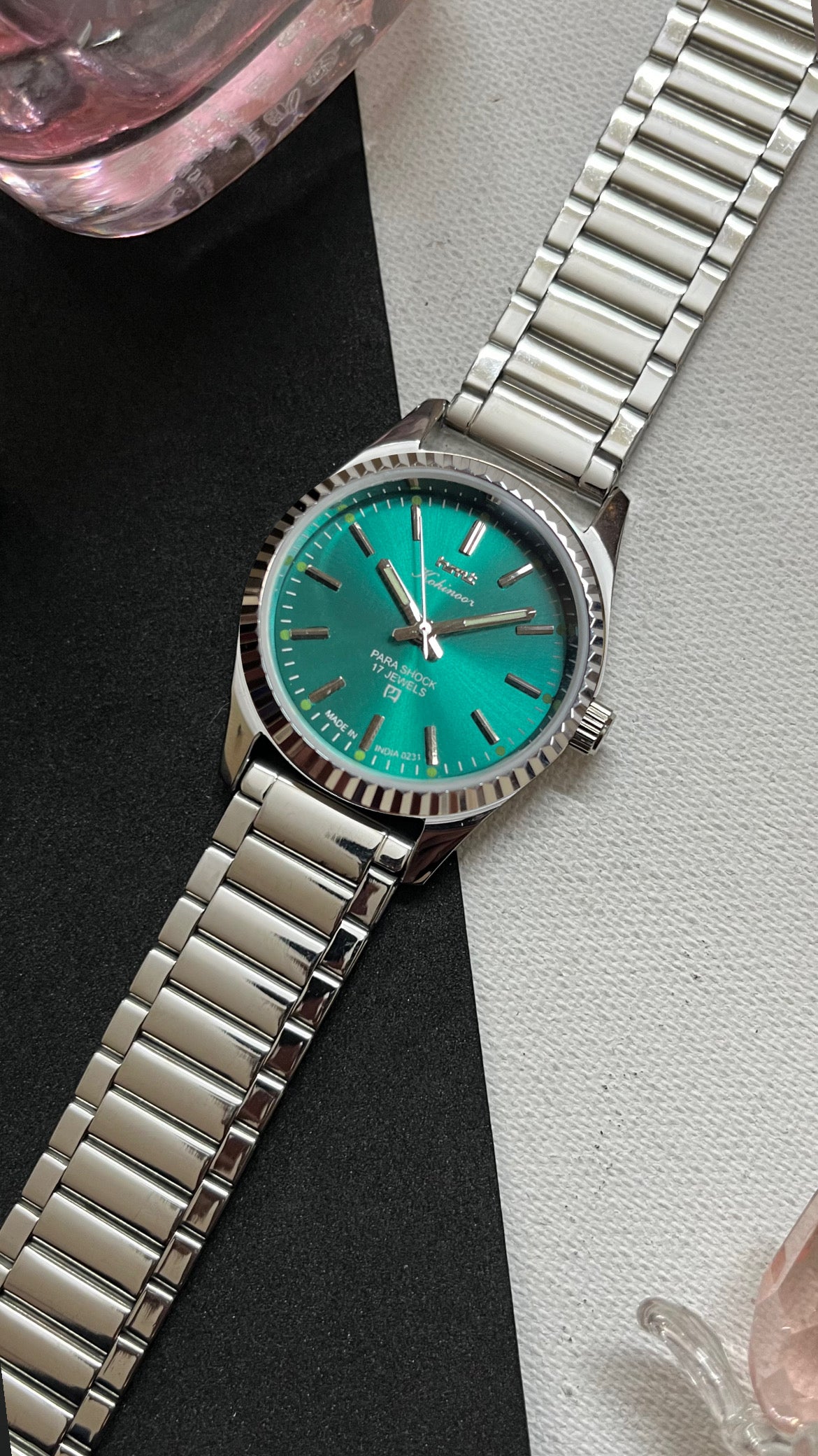 Fluted HMT Kohinoor - AQUA / TIFFANY BLUE SUNBURST