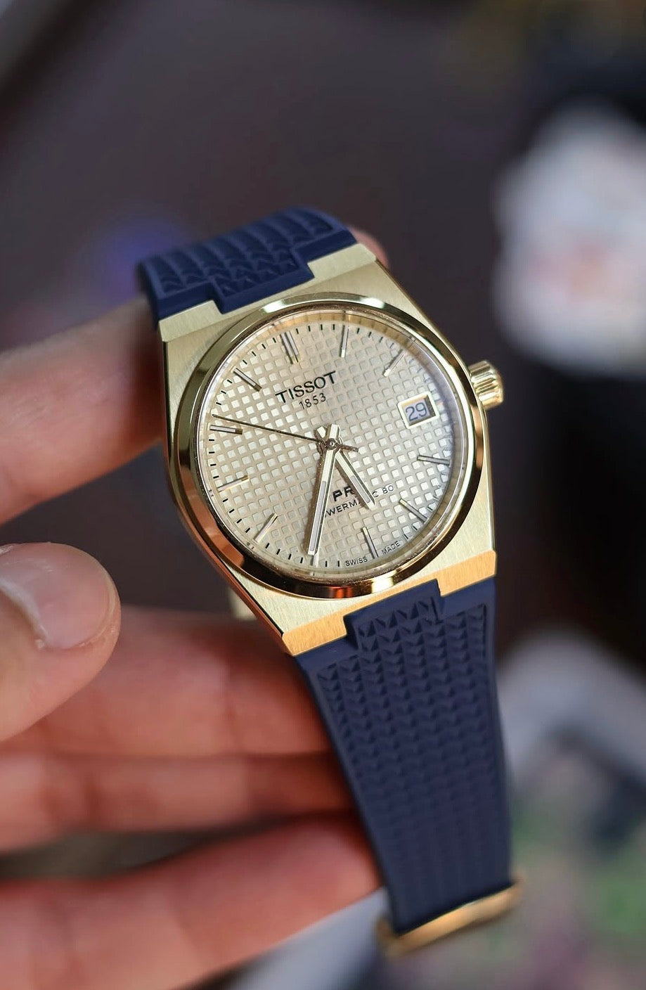 (Mint Condition + Box & 3 Custom Straps worth ₹9500) TISSOT PRX Powermatic 80 35mm Gold Champagne Dial (Pre Owned)