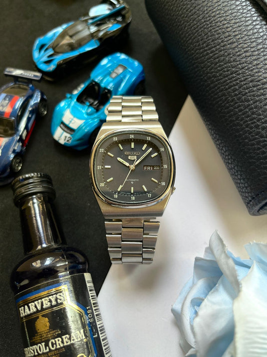 (Super Rare) Seiko 5 Blue Railway Time Square Dial (Pre Owned)