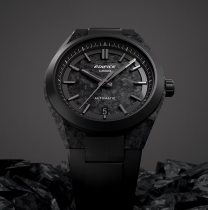 CASIO EDIFICE AUTOMATIC - EFK-100XPB-1A - BLACK FORGED CARBON DIAL - ED673