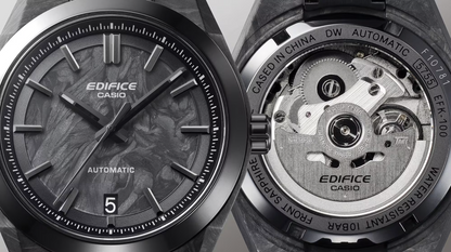 CASIO EDIFICE AUTOMATIC - EFK-100XPB-1A - BLACK FORGED CARBON DIAL - ED673