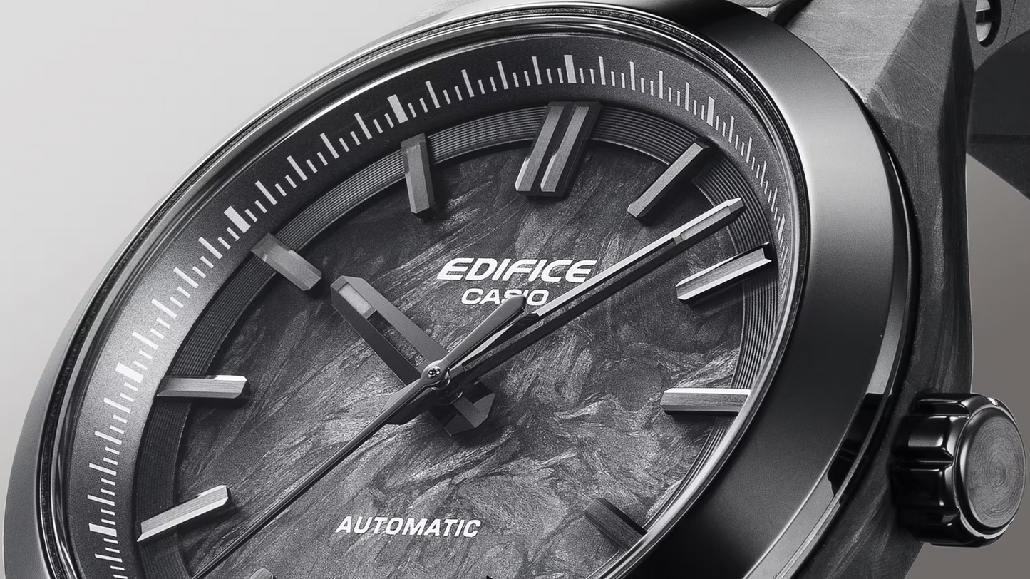 CASIO EDIFICE AUTOMATIC - EFK-100XPB-1A - BLACK FORGED CARBON DIAL - ED673